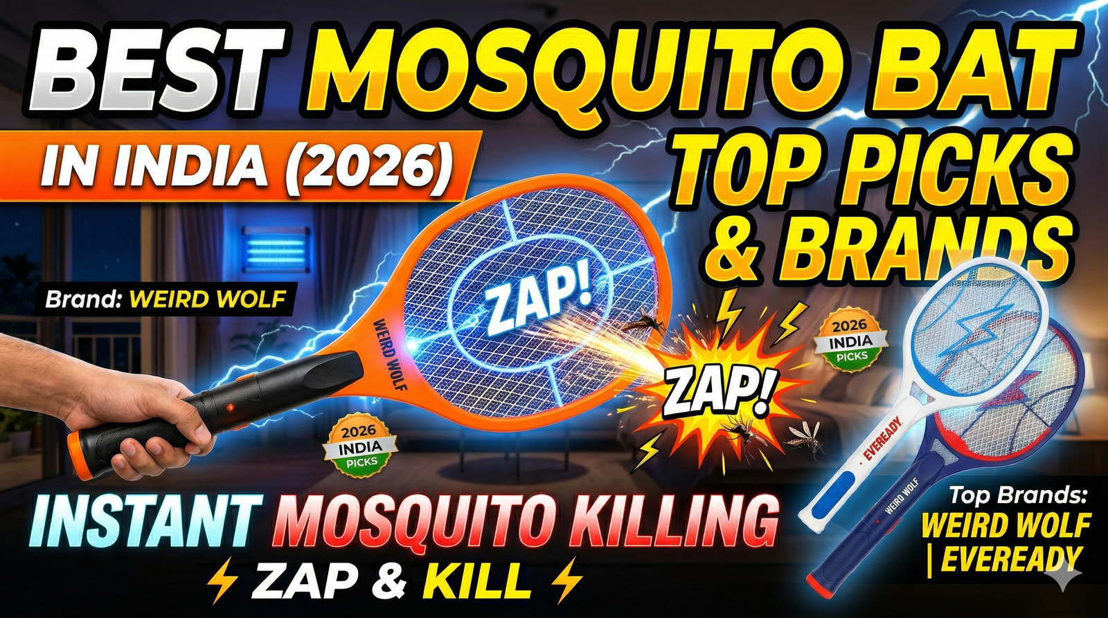 Best Mosquito Bat in India (2026): Top Picks for Instant Mosquito Killing